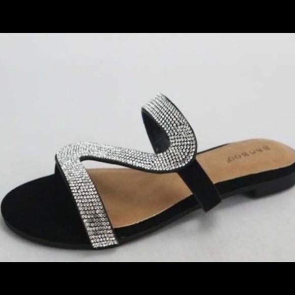 Black Rhinestone SPECTACULAR Day Club Sandal - Picture 2 of 5